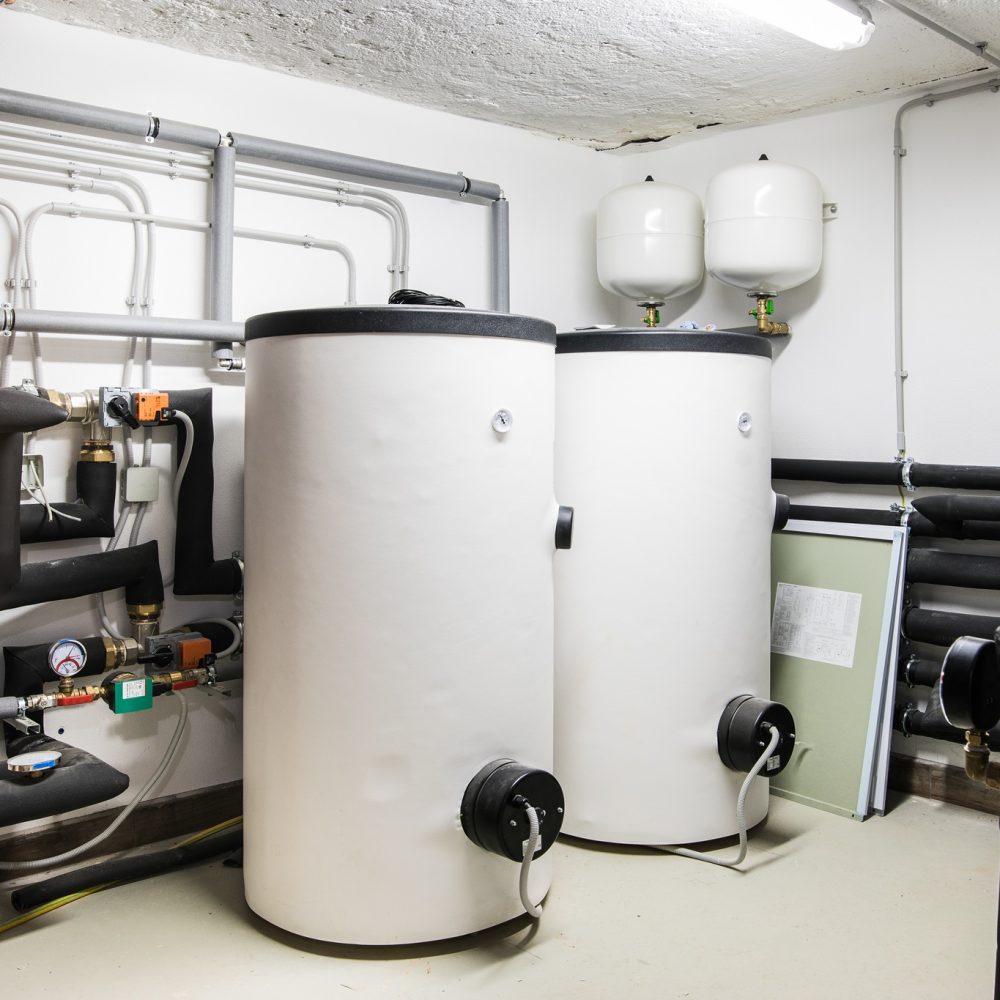 home heating control room with wtihe boilers
